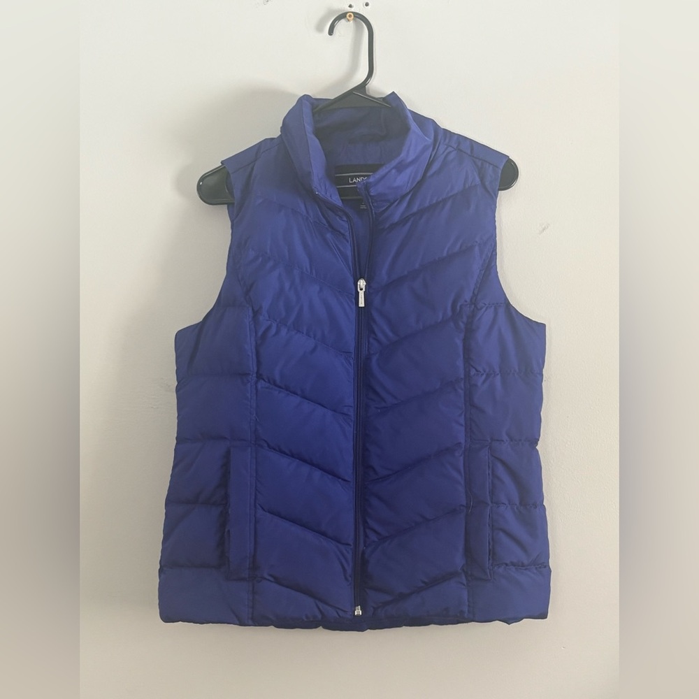 Lands End Blue Down Puffer Vest